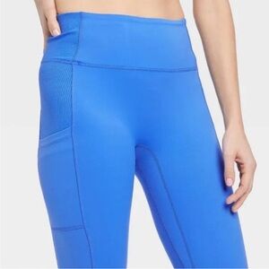 All in Motion - Cobalt Blue Contour Flex Ribbed 7/8 Leggings M